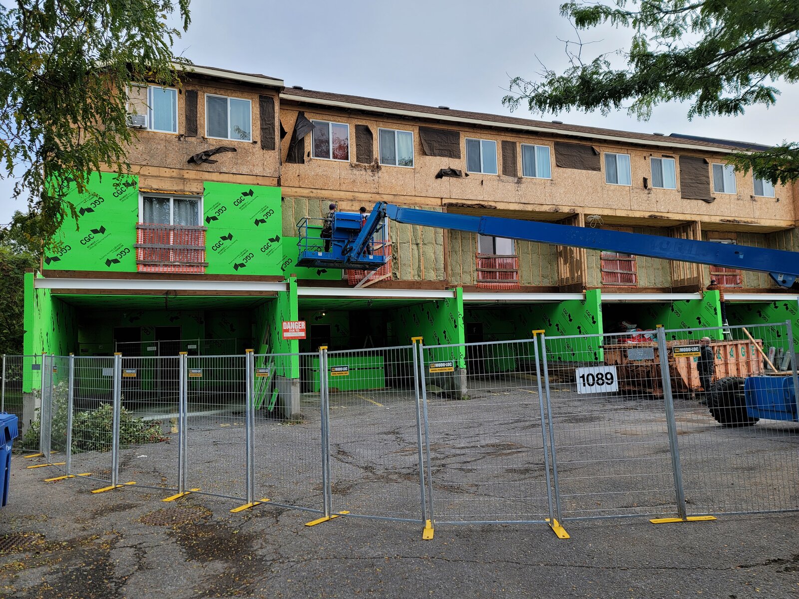 Multi-unit residential envelope project in progress